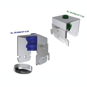 Amortiguador acústico SENOR SE 436047 DS para perfil TC47 con goma azul y verde M6