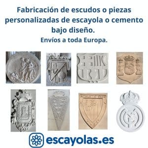 Fabricación de escudos bajo diseño de escayola o cemento con envios a toda europa