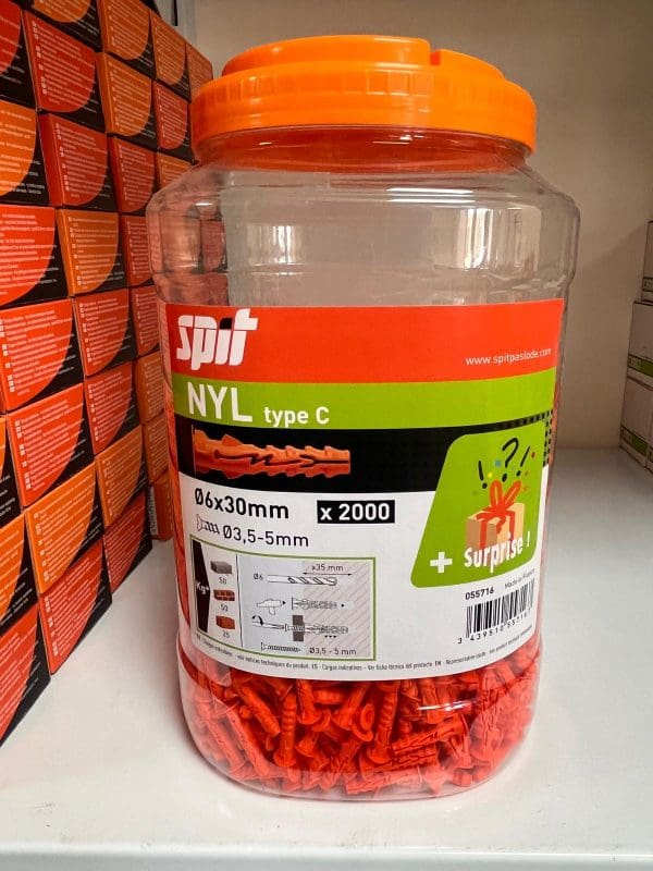 Bidón taco nylon naranja 6x30mm 2.000 uds SPIT