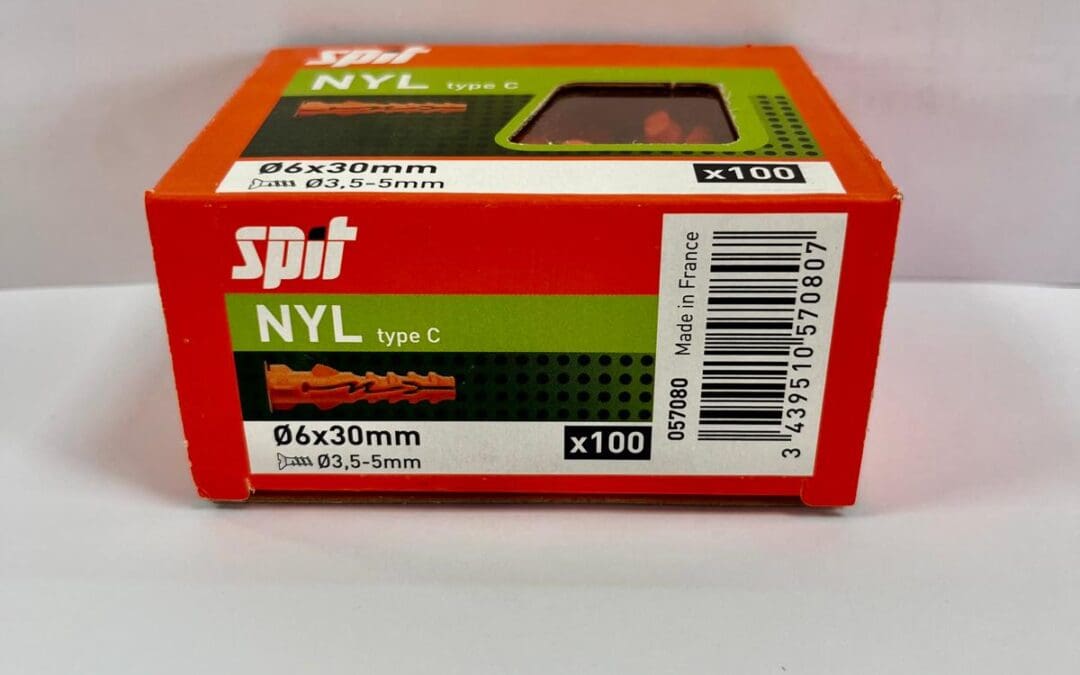 Taco SPIT nylon 6 × 30 mm con collareta – pack de 100 unidades3,08 € IVA INCLUIDO