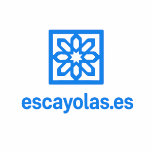 logo escayolas.es con icono arriba