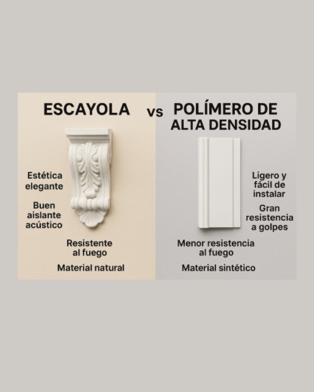 Escayola vs Polimero de alta densidad post blog