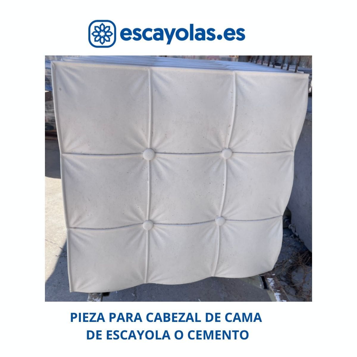 Pieza de relieve de escayola o cemento para cabezal cama