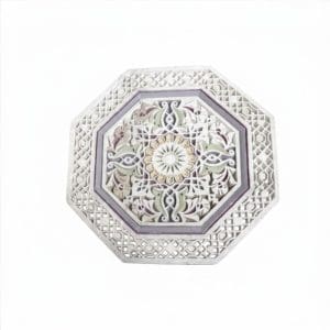 Plafón árabe hexagonal de escayola - Rosetón decorativo con diseño geométrico