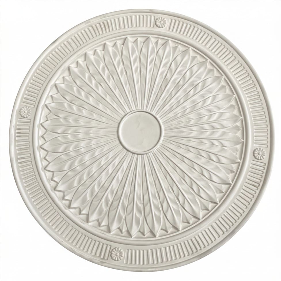 Plafón de escayola decorativo 58,5cm con relieve radial circular para techo