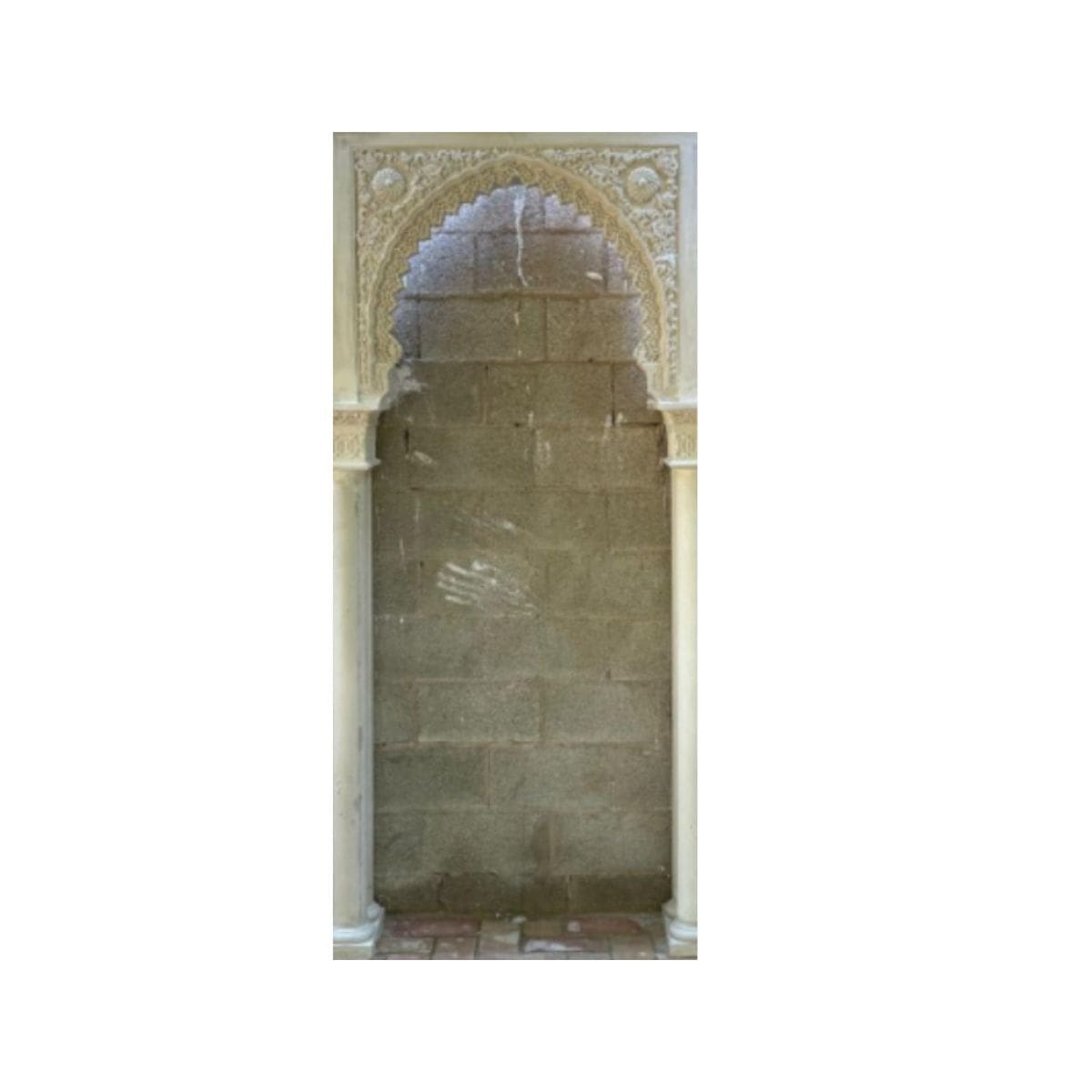 Arco árabe mudéjar de escayola con flor decorativa interior