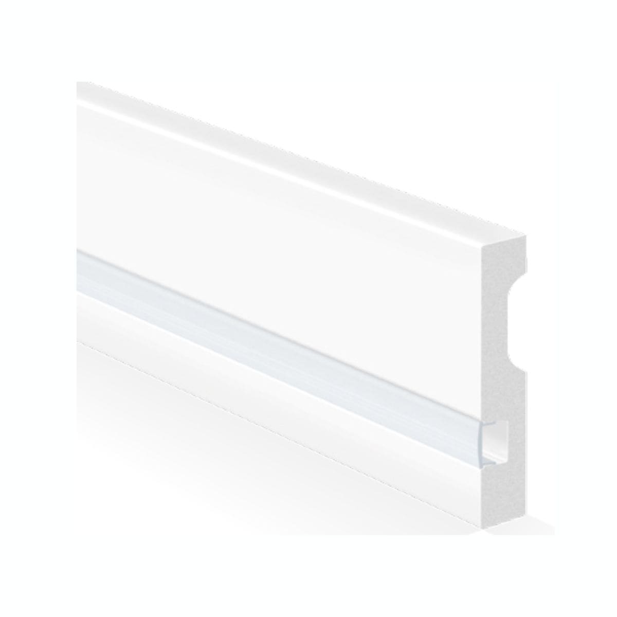 Zócalo decorativo LED Z9 de poliestireno extruido blanco para instalación de tiras LED