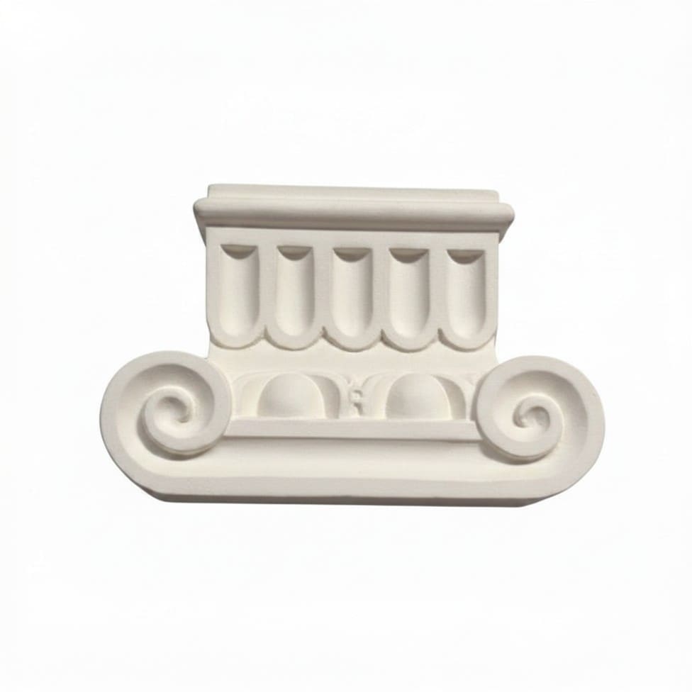 Capitel jónico clásico de escayola decorativo para columna