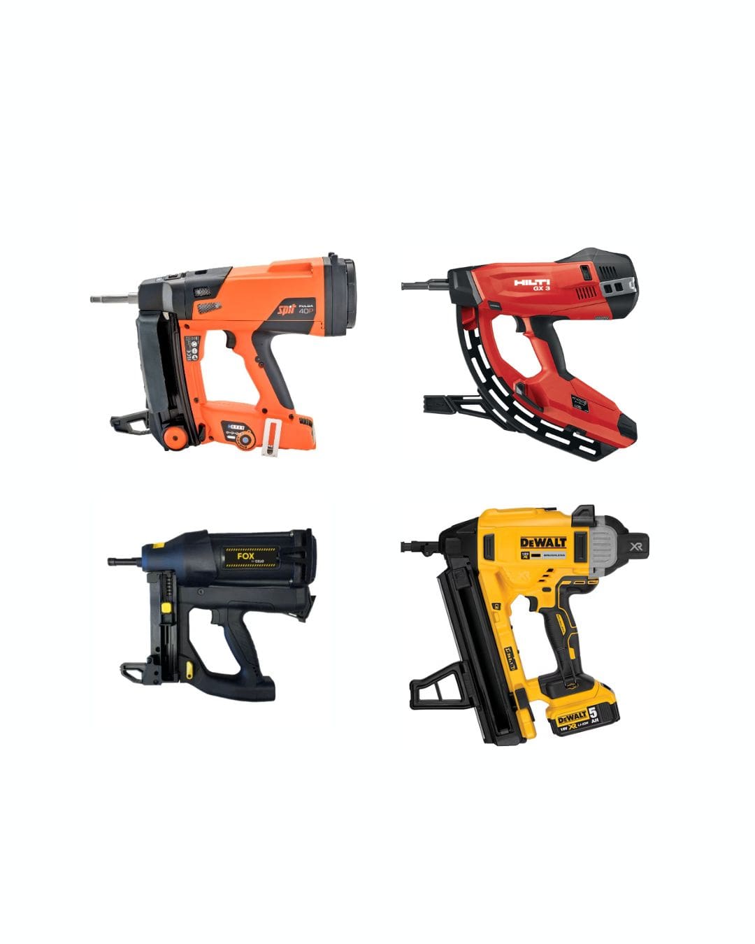 Comparativa de clavadoras SPIT, HILTI, CELO y DEWALT para pladur