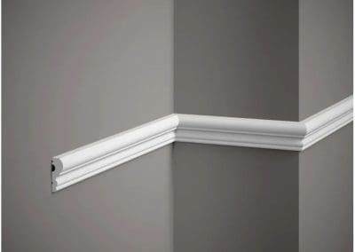 Moldura de pared curva decorativa MD325 de 2 metros en alta densidad