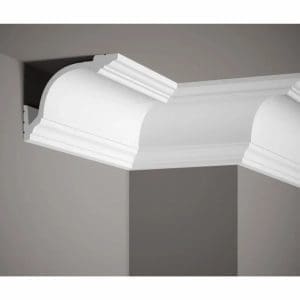 Cornisa Roma MD156 instalada en unión pared techo