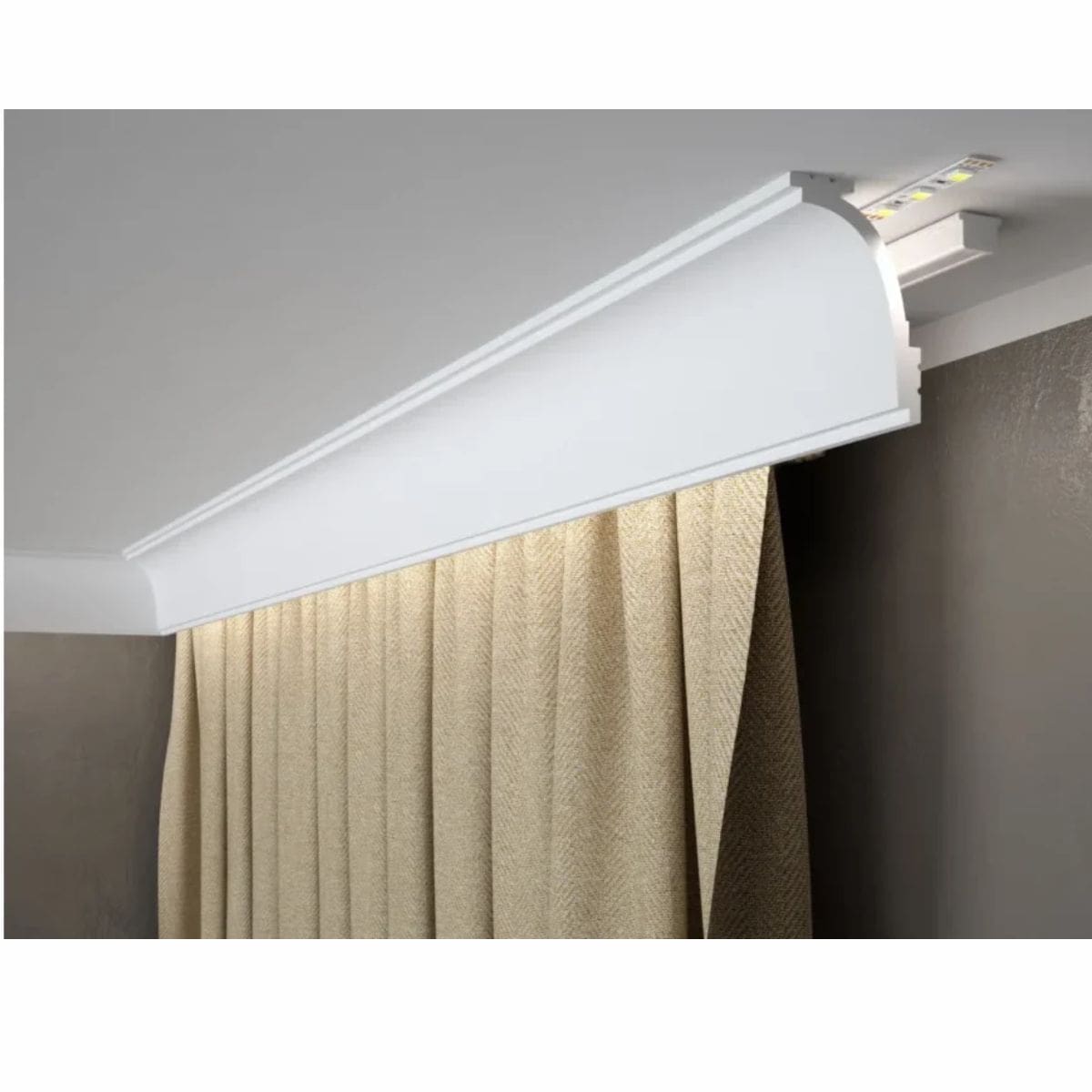 Cortinero MD111 tipo media caña grande para ocultar cortinas