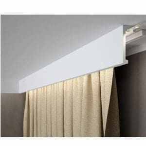 Cortinero liso minimalista 2,40 metros en techo moderno para ocultar cortinas