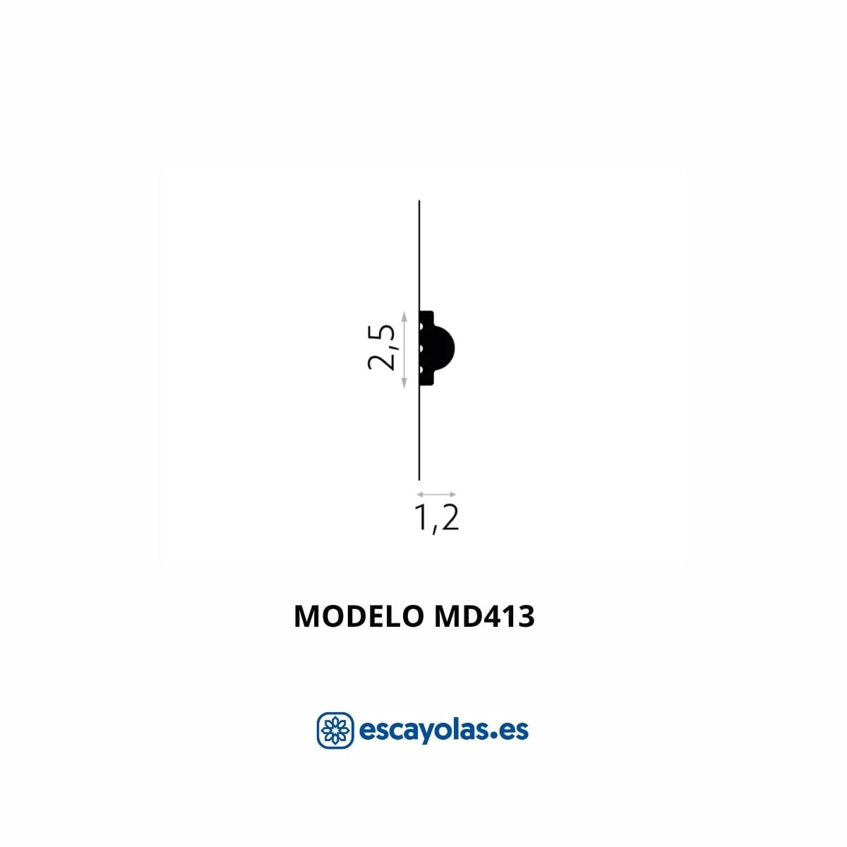 Medidas moldura MD413 perfil curvo 2 metros