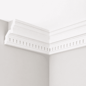 Moldura de techo angular de alta densidad instalada en esquina con diseño recto decorativo para pared y techo