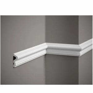 Moldura pared curva decorativa grande MD346 instalada en panelado