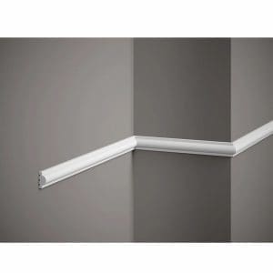 Moldura pared tipo gota MD413 instalada en panelado decorativo