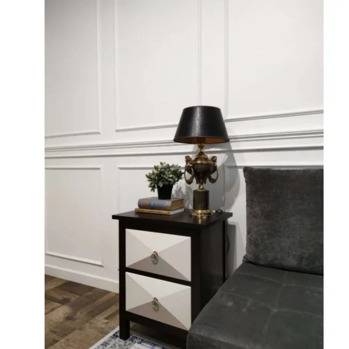 Panelado de pared con moldura tipo gota MD413 en diseño moderno