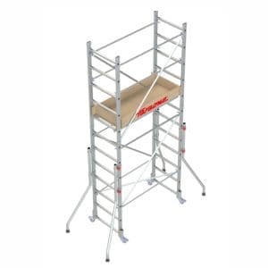 Andamio de aluminio Faraone Rapido 140 con ruedas y plataforma profesional para obra