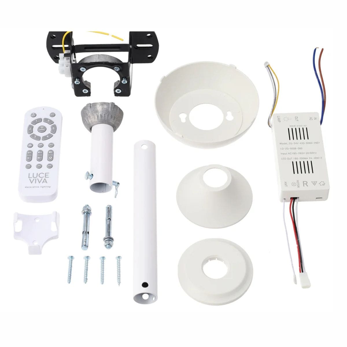 Ventilador de techo con mando a distancia, motor eficiente DC y luz LED blanca