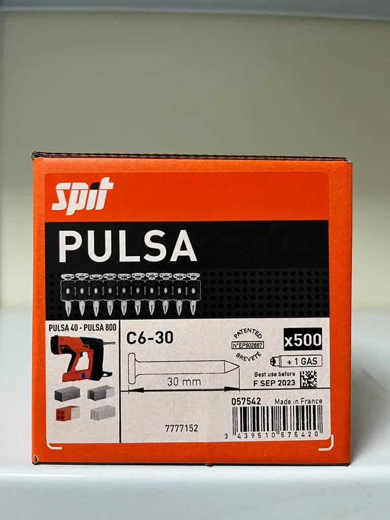 CAJA DE CLAVOS PULSA 500uds + botella GAS