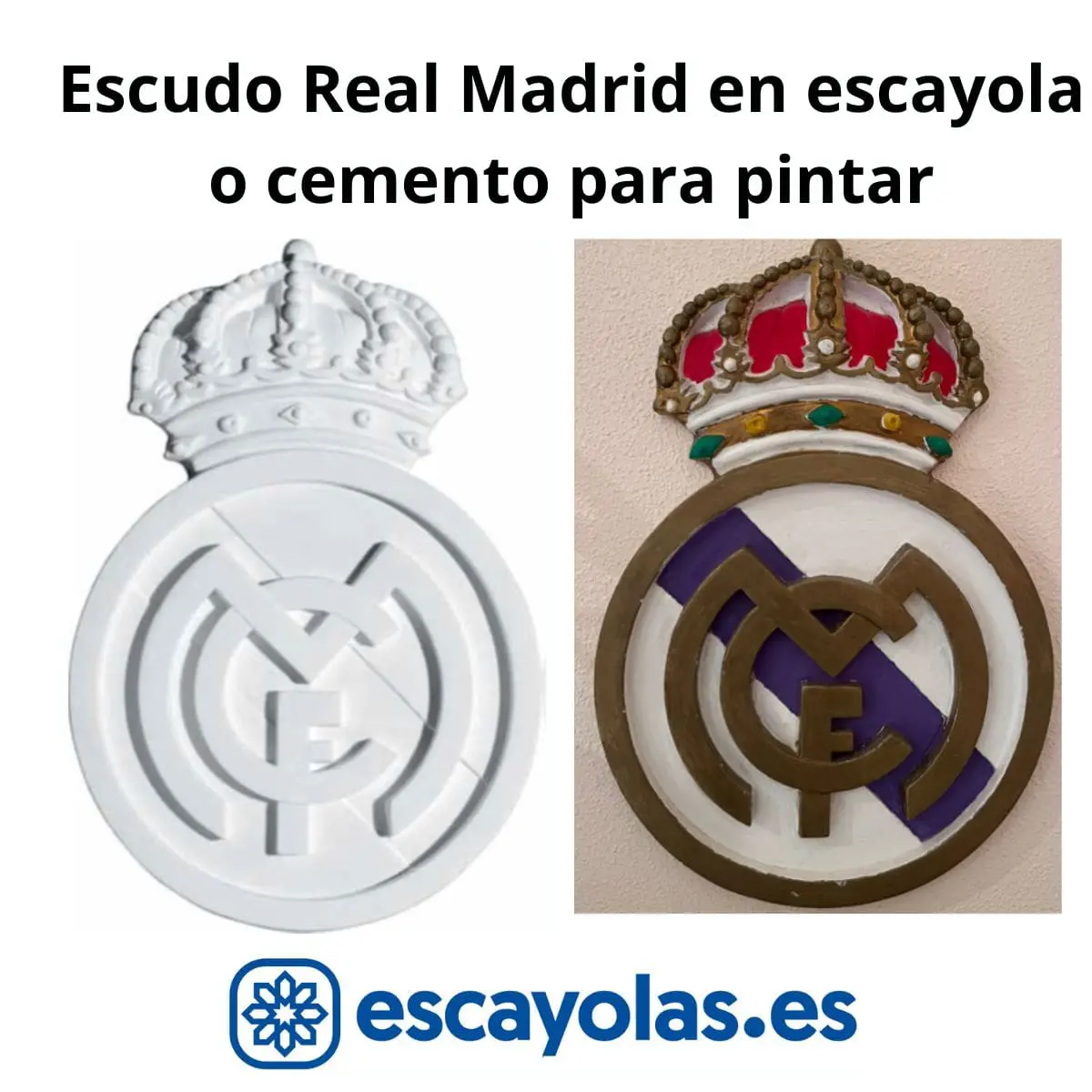 Escudo Real Madrid para pintar en Escayola o Cemento