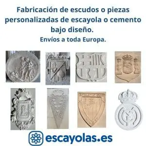 Fabricación de escudos bajo diseño de escayola o cemento con envios a toda europa