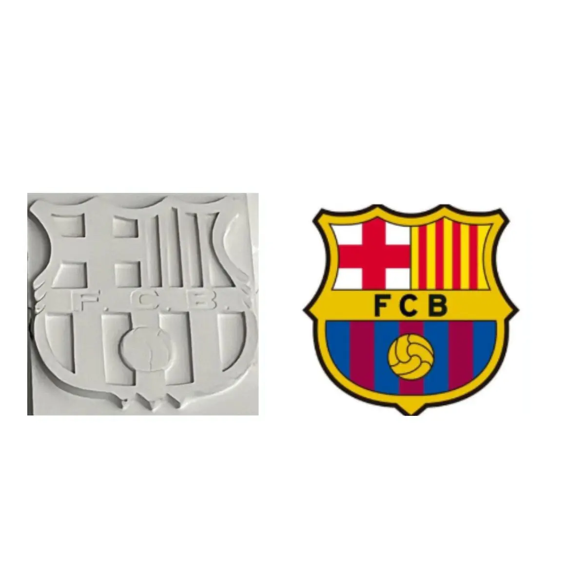 Portada escudo del barcelona de escayola