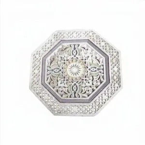 Plafón árabe hexagonal de escayola - Rosetón decorativo con diseño geométrico