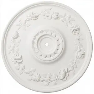 Plafón decorativo de escayola 39cm con relieve de rosas y flores para techo