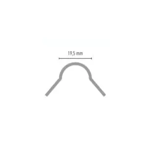 Dibujo perfil esquina PVC curva para placas de yeso laminado de 19,5 mm