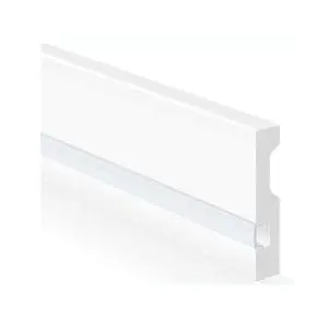 Zócalo decorativo LED Z9 de poliestireno extruido blanco para instalación de tiras LED