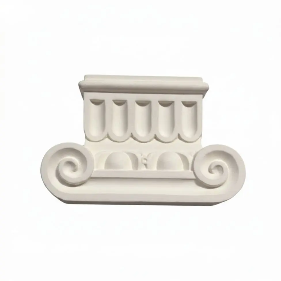 Capitel jónico clásico de escayola decorativo para columna