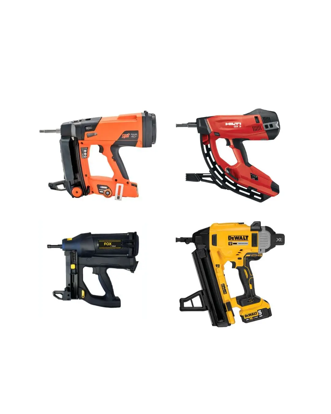 Comparativa de clavadoras SPIT, HILTI, CELO y DEWALT para pladur
