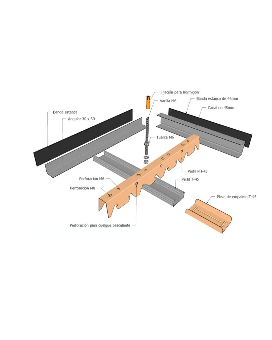 Estructura de techo continuo de pladur con perfilería metálica Estructura de techo continuo de pladur con perfilería metálica