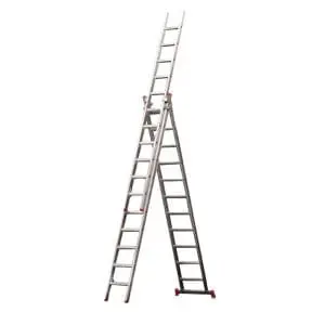 escalera extensible aluminio 3 tramos profesional