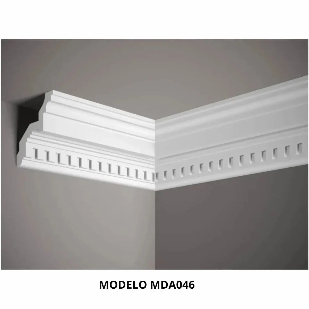 Cortinero moderno con moldura angular instalada MODELO MDA046