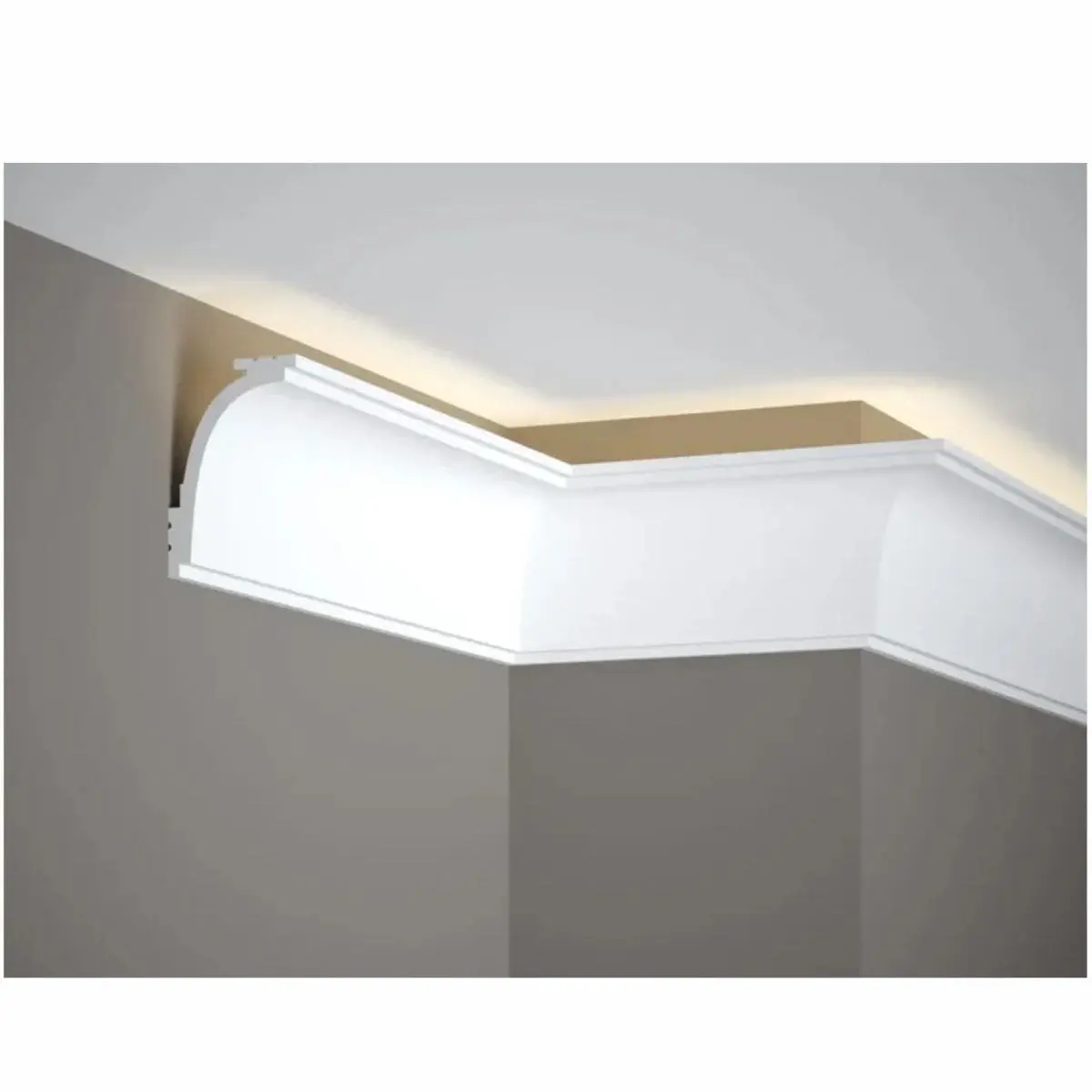 Ejemplo de cortinero MD111 ocultando cortinas en salón
