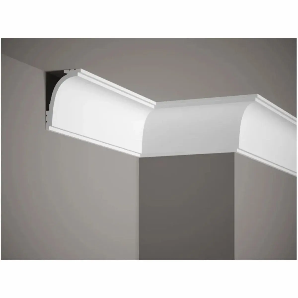 Instalación de cortinero MD111 en techo junto a pared