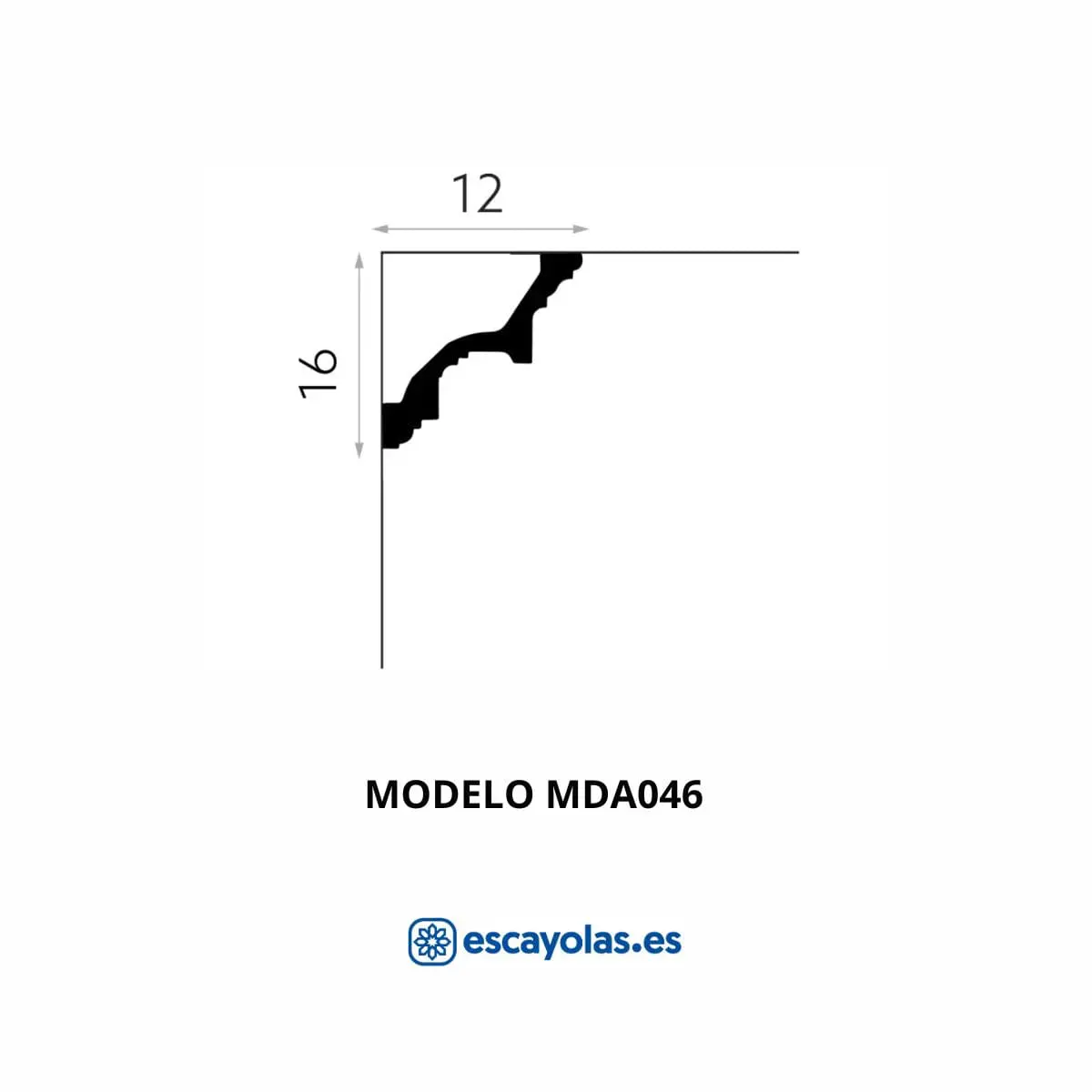 Medidas moldura angular MDA046