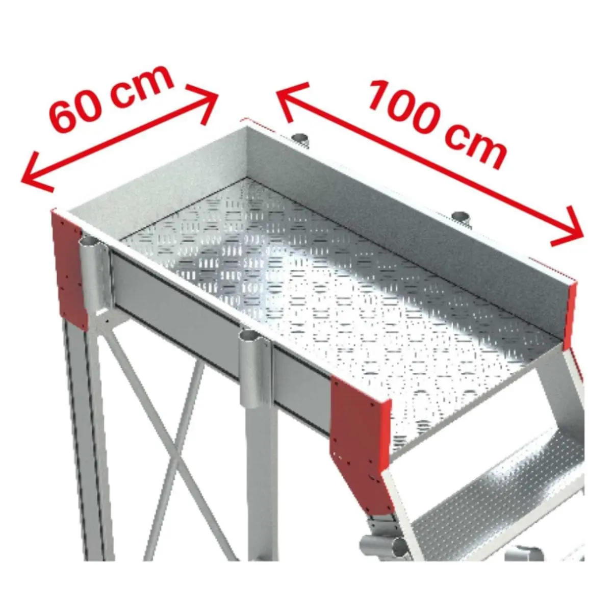 Escalera de aluminio con ruedas para almacenes