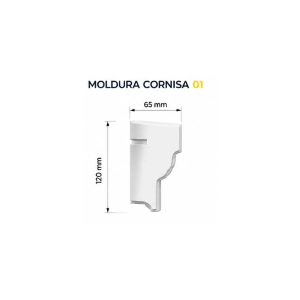 Moldura cornisa exterior Webertherm modelo 01 65x120 mm perfil fachada