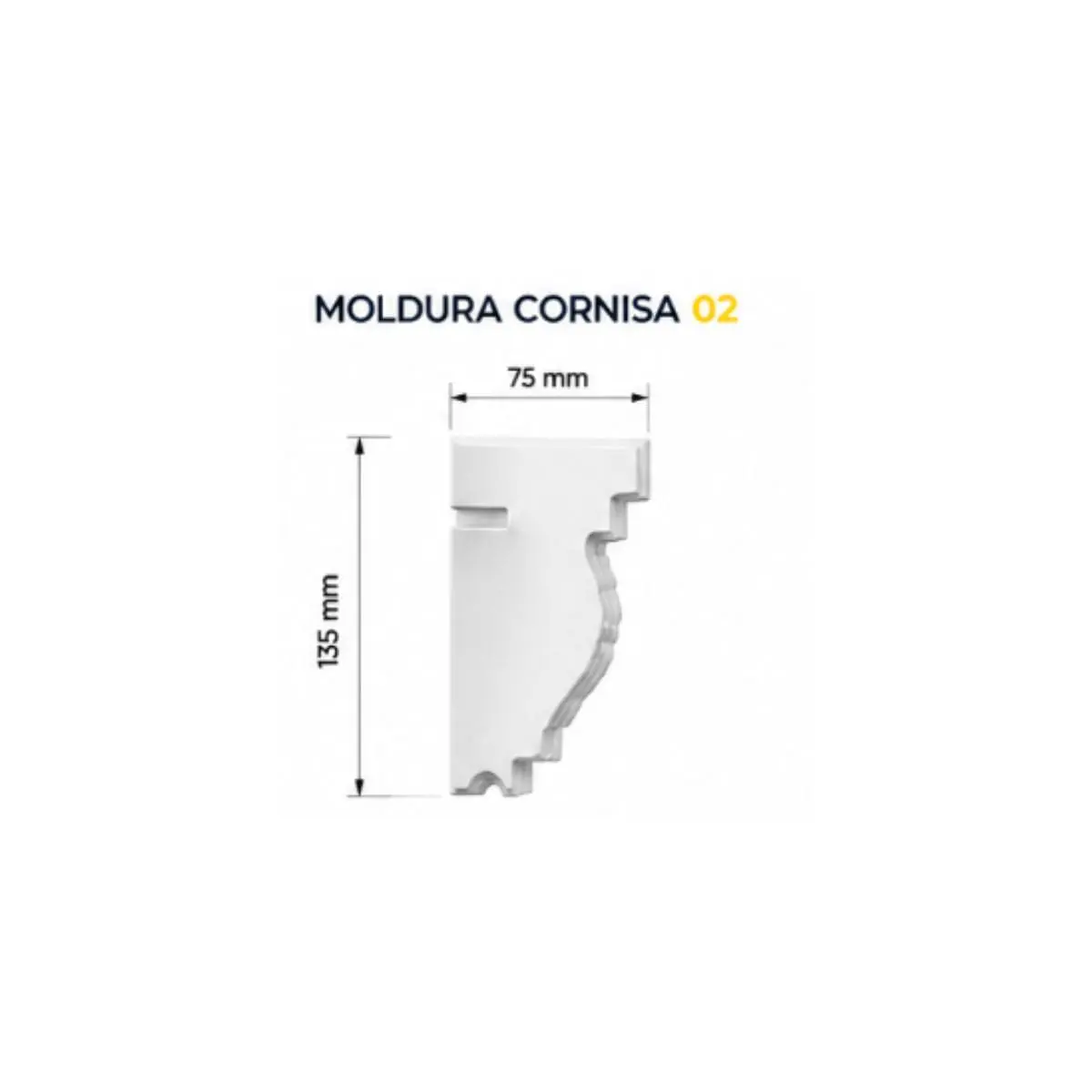 Moldura cornisa exterior Webertherm modelo 02 75x135 mm alta densidad