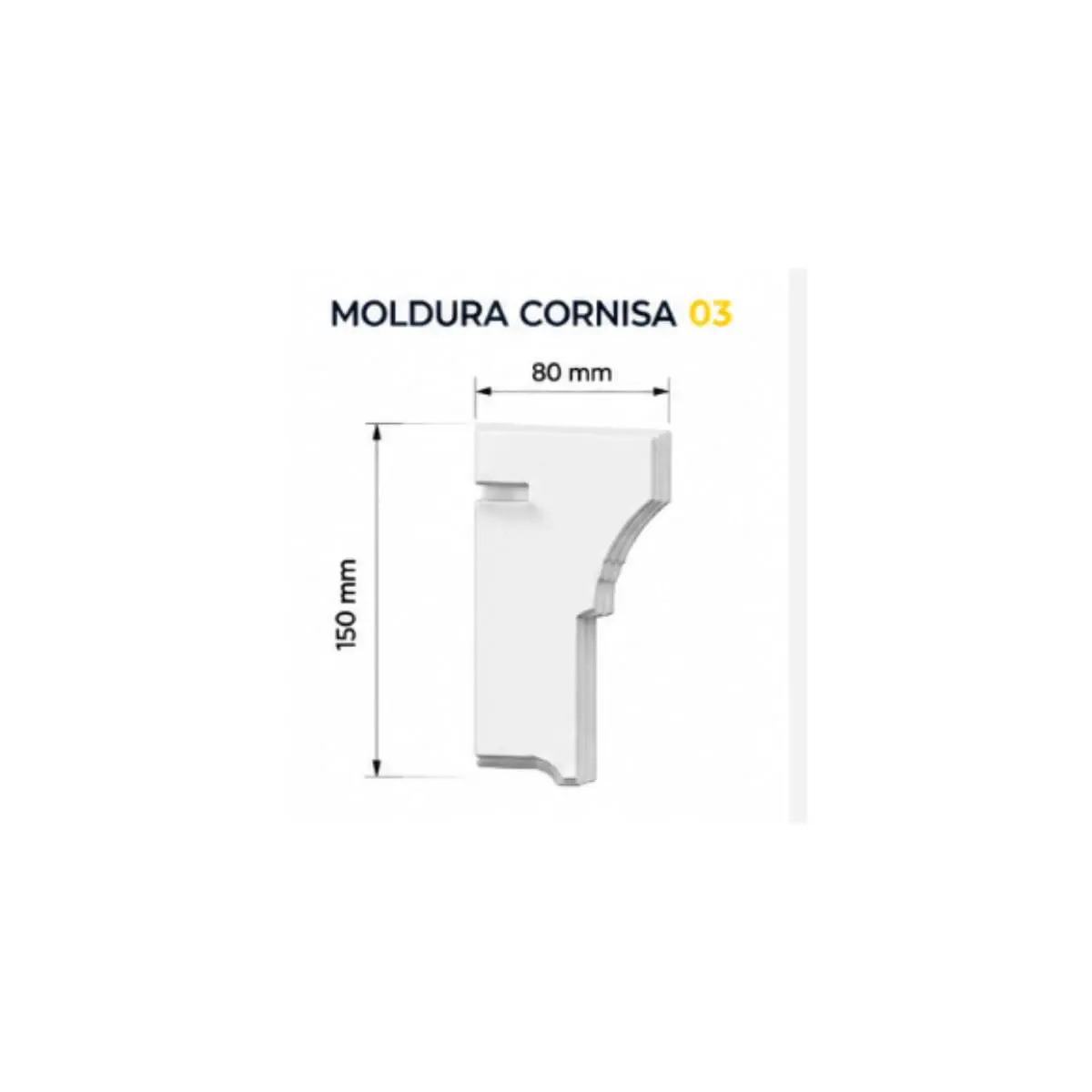 Moldura cornisa exterior Webertherm modelo 03 80x150 mm para fachada