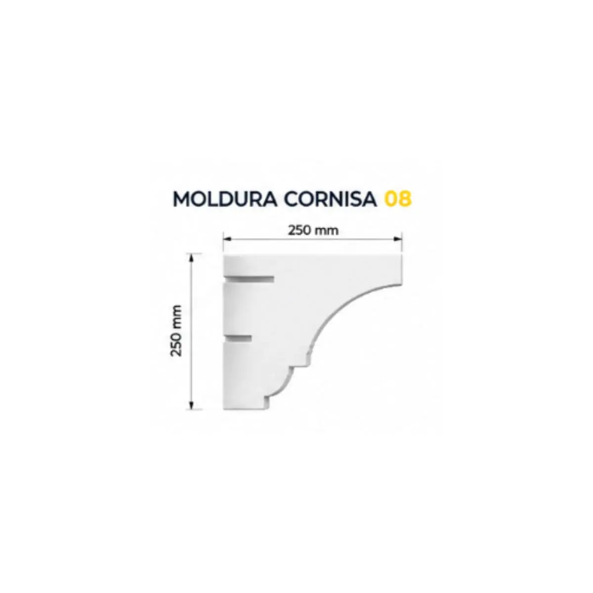 Moldura cornisa exterior Webertherm modelo 08 250x250 mm cornisa fachada