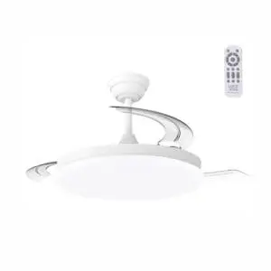 Ventilador de techo DC Marele blanco con luz LED integrada y mando a distancia