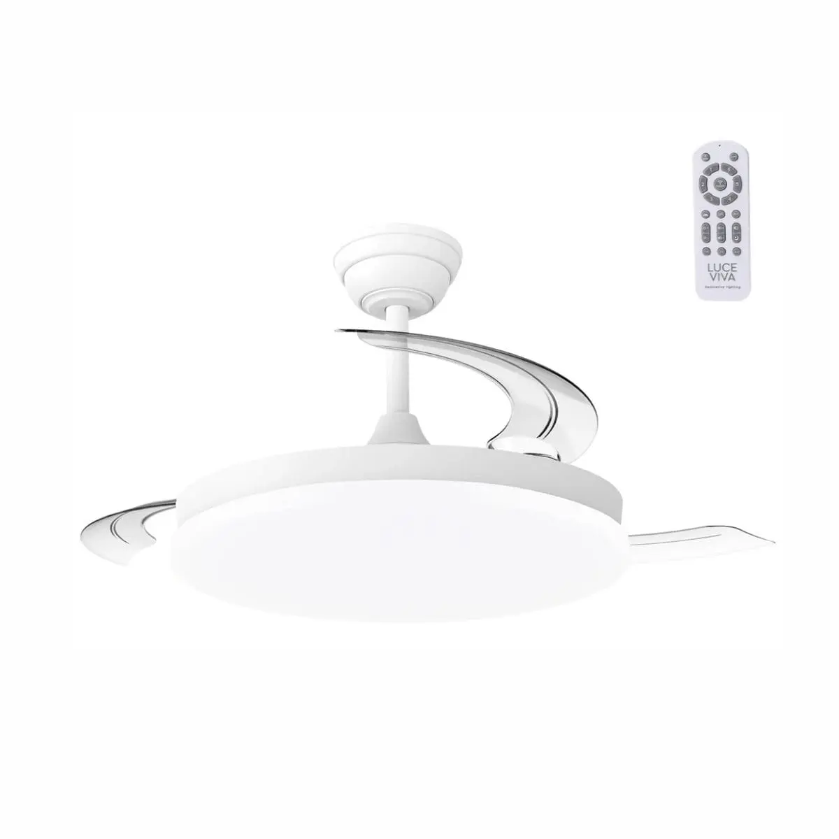 Ventilador de techo DC Marele blanco con luz LED integrada y mando a distancia