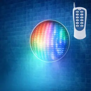 Foco LED PAR56 RGB de 25W para piscina con mando a distancia