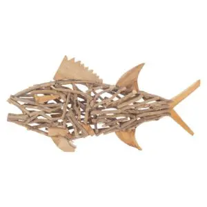 Pez decorativo de madera estilo marinero de 70 cm