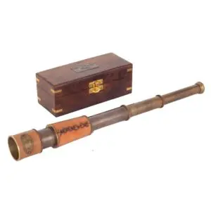 Telescopio decorativo latón con caja